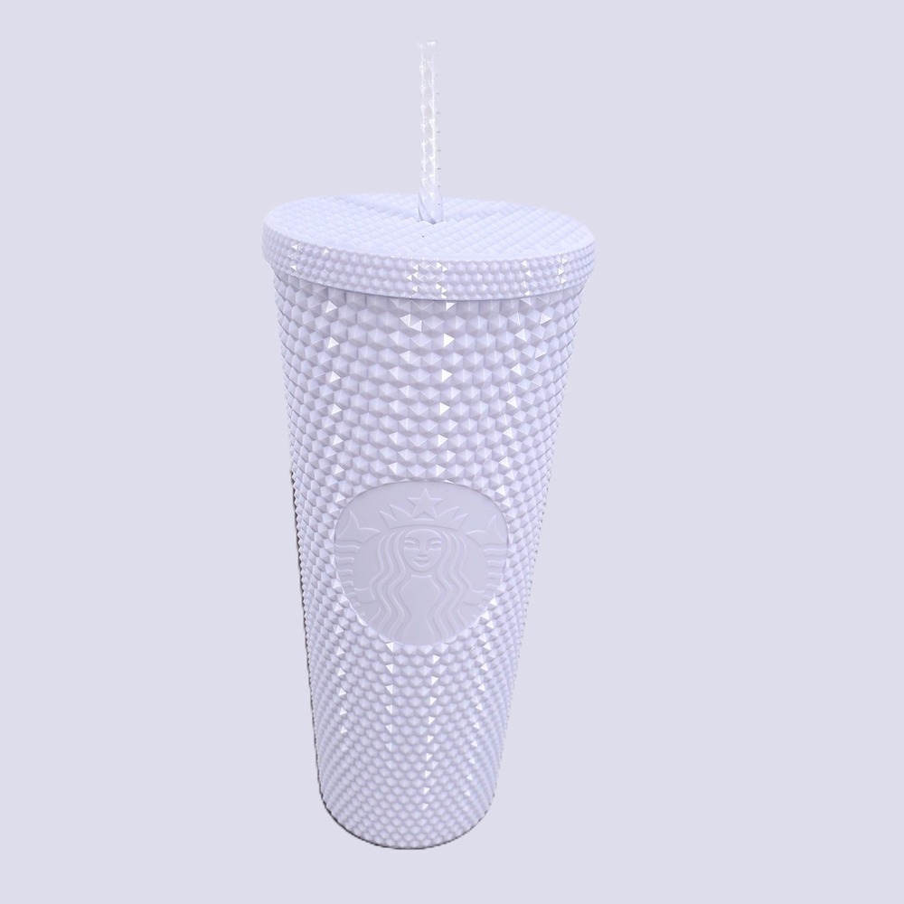 Starbucks Studded Bling Tumbler Lavender 24oz Venti Cold Cup Straw 011148693 New